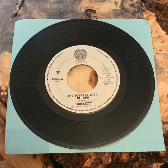 💥3/$20 Vintage Thin Lizzy Vinyl Record 45 RPM - Picture 4 of 5